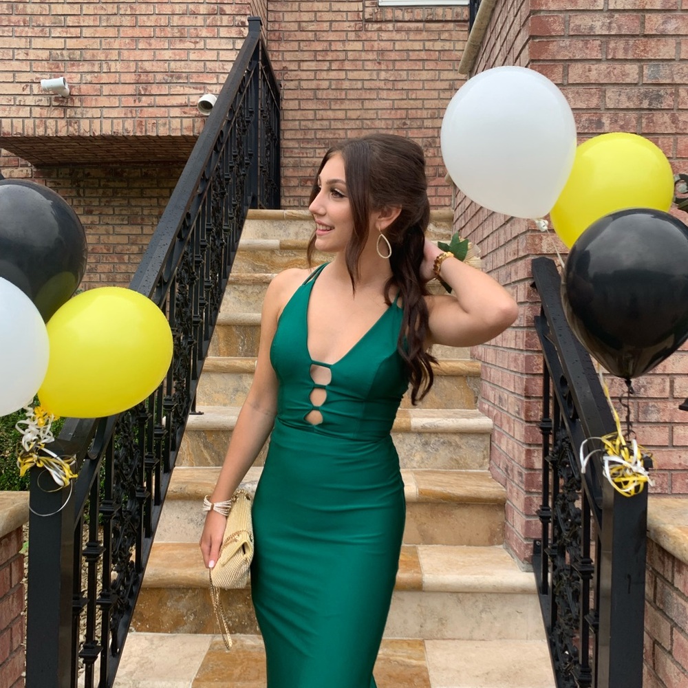 Jessica Angel Backless Formal Green Dress